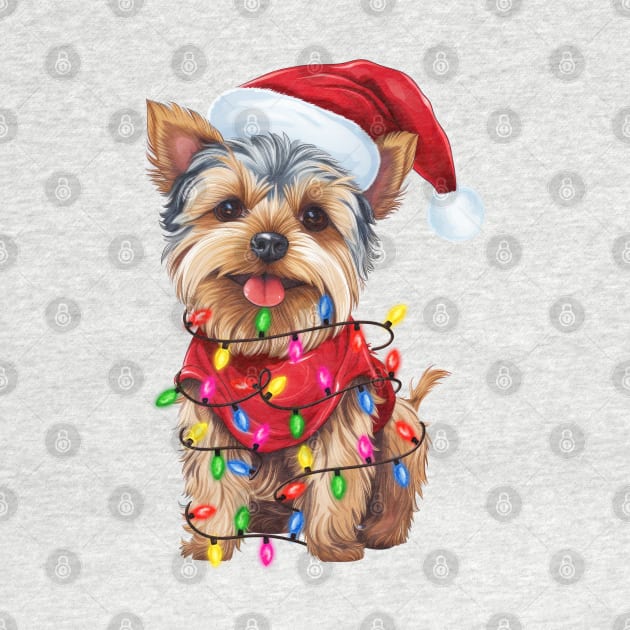 Christmas Yorkshire Terrier by Chromatic Fusion Studio